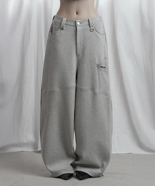Panel Pocket Wide Training Pants (Melange Gray)