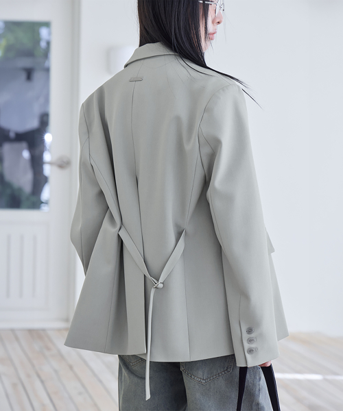 Belted Tailored Jacket, FOG GREY