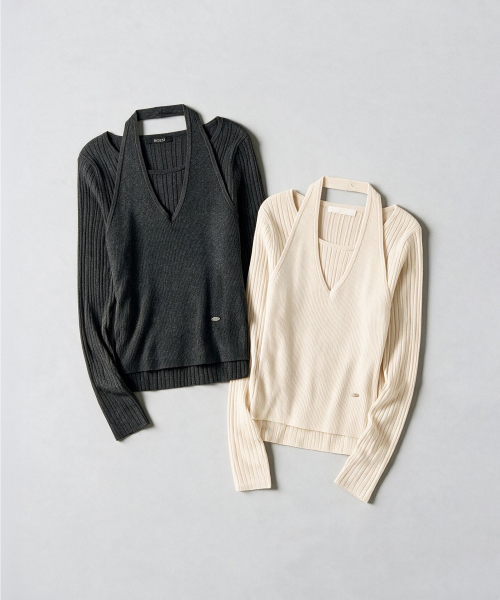 Vneck Layered Pullover RMKAG4TR12