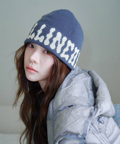 PomPom Logo Jacquard Beanie (Dark Gray)