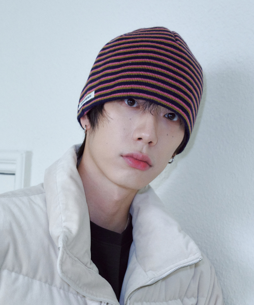 211 Stripe Beanie (Navy)