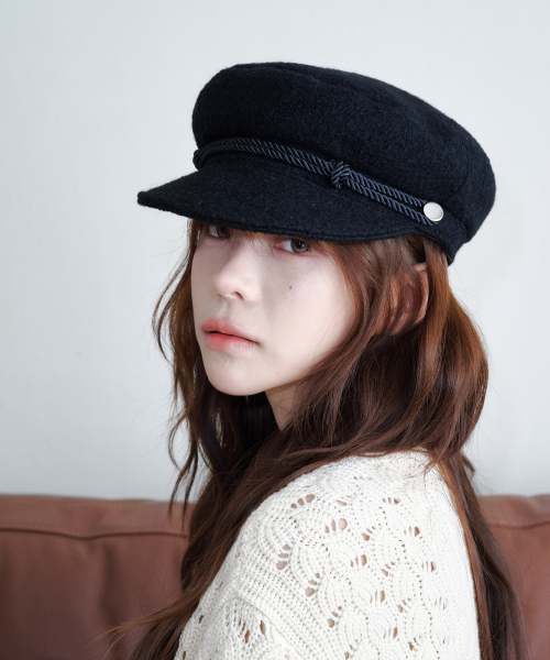 Wool Knotted Rope Marin Cap (Black)