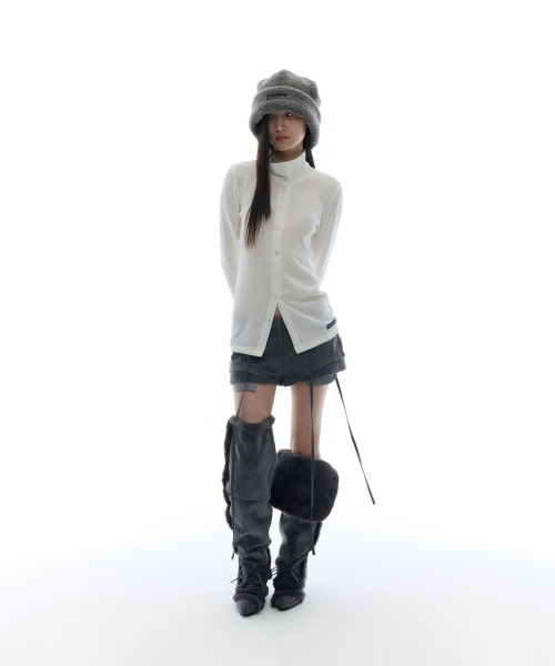 Micro Wool Shorts / Grey