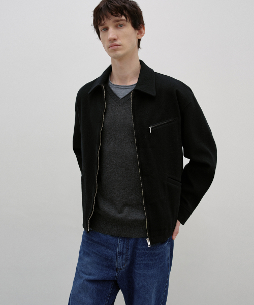 Vintage Wool Sports Jacket BLACK