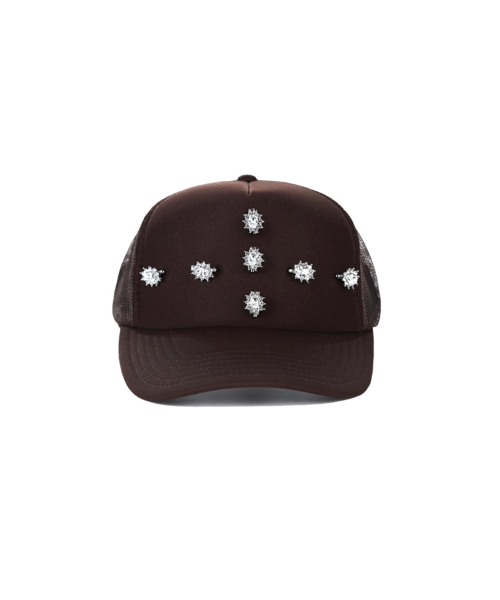 Cross Gem Trucker Hat (Brown)