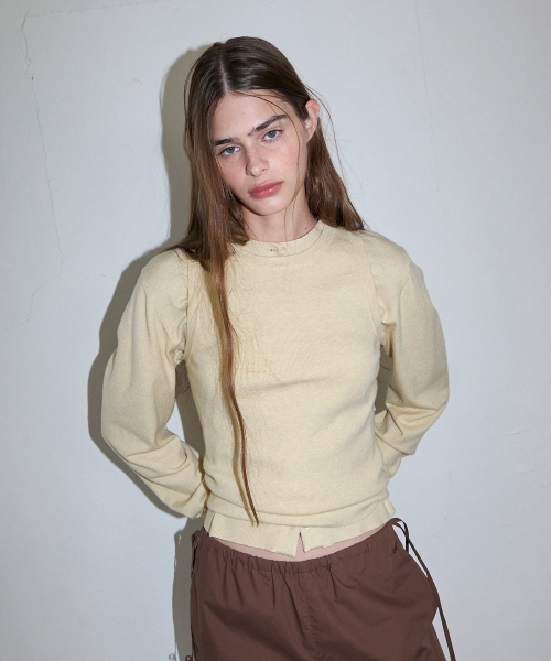 A Wool Cardigan (Butter) Set