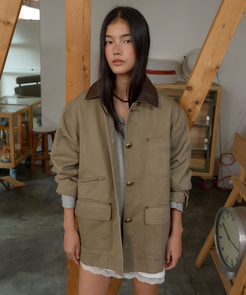 Cotton Work Jacket MU2678JK801M_DARK BEIGE