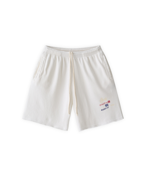 Tuewid relaxed light fleece sweatshorts in white classic cotton