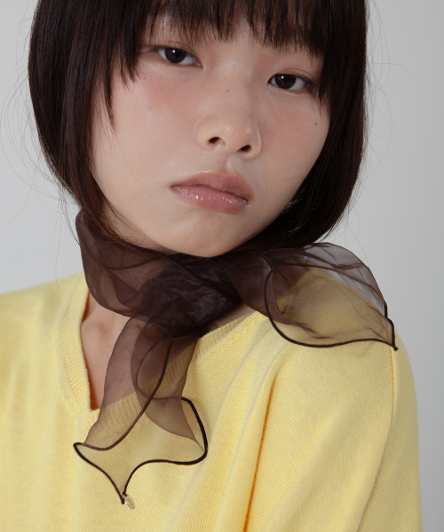 organza petit scarf - brown