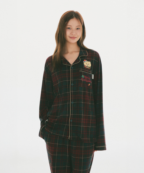 MANGGEUREOJINGOM Peach-Skin Stretch Long-Sleeve Pajamas (Mix)_SPPPG49U11
