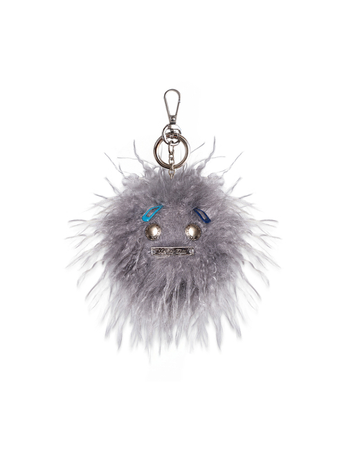 ODDBALL FUR KEYRING IN GREY