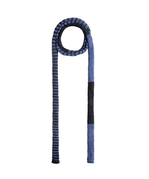 MULTI STRIPE ALPACA BLENDED MUFFLER IN BLUE