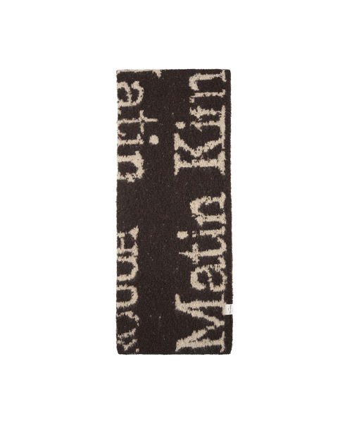 CRACKED LOGO MUFFLER IN BROWN