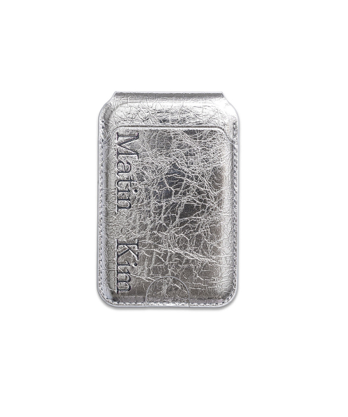 MATIN MAGNETIC FLIP CARD WALLET IN SILVER