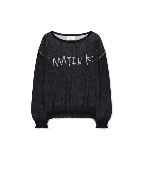 MATIN DUAL TONE KNIT PULLOVER IN BLACK