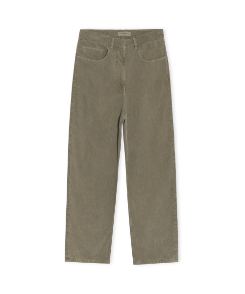 W Garment Dyed Corduroy Pants, Dark Beige