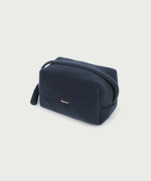 fleece square pouch - navy (L)