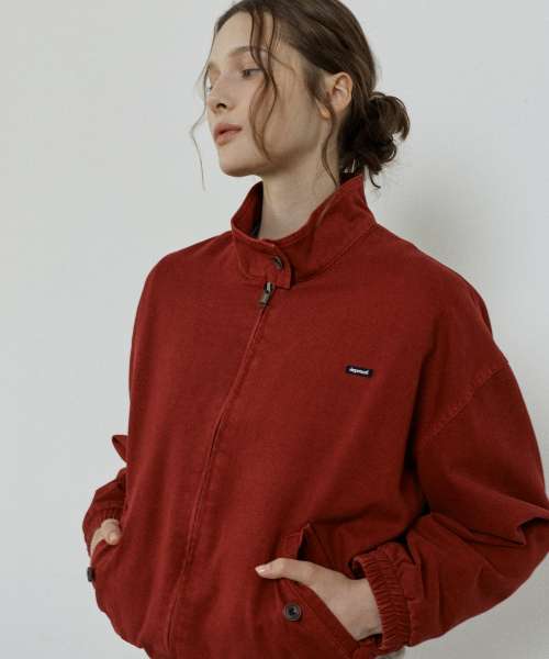 cotton pigment blouson jumper - red