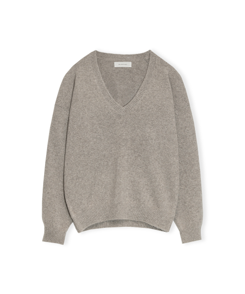 W Deep V Neck Sweater, Beige