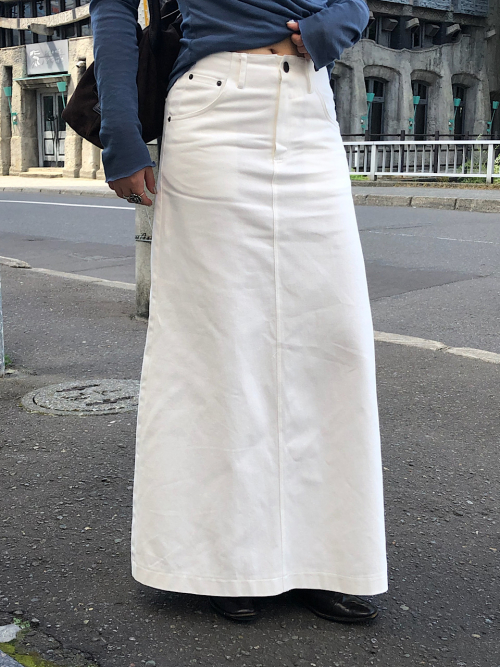 Snap Slit Maxi Skirt (2C)