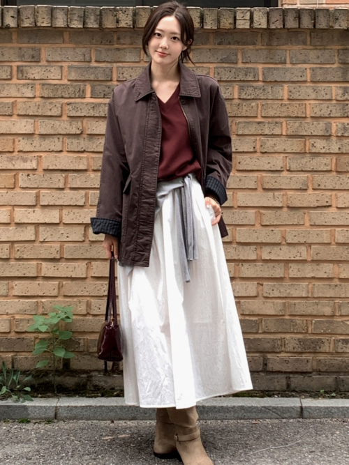 Mac Half Trench Pigment Coat Brown AT6JAC001BW