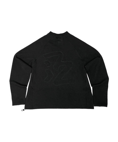 Waffle Thumbhole Long Sleeve T-Shirt Black [TRACK 002]