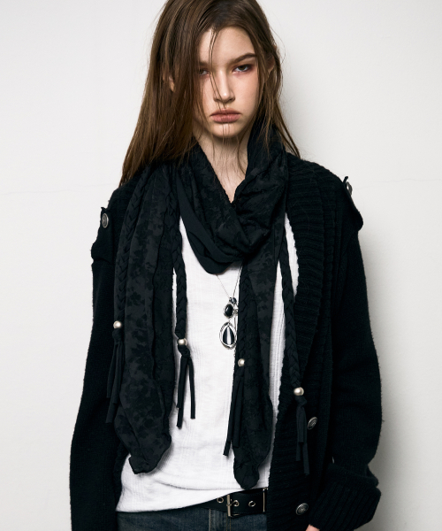 Grunge Braided Scarf (BLACK)