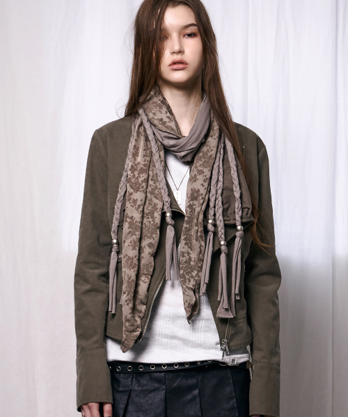 Grunge Braided Scarf (SAND BROWN)