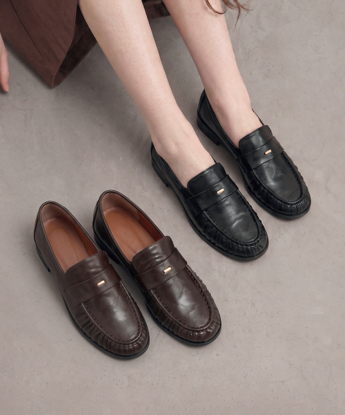 Gold Accent Penny Loafers (att1505)