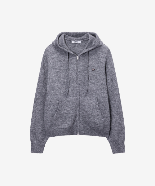 Alpaca Wool-Blend Hooded Knit Zip-Up J1KT720E