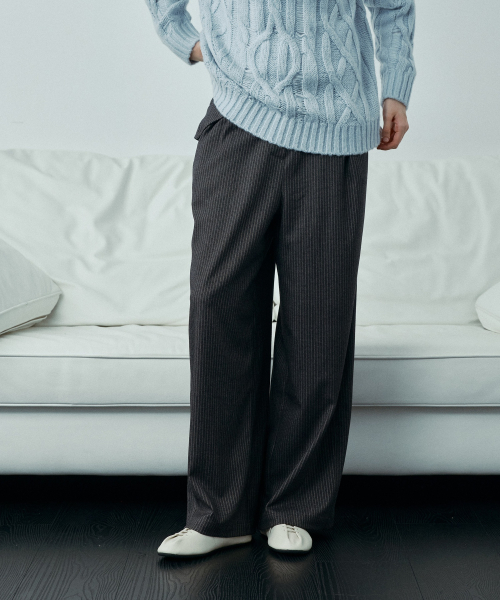 Pinstripe Wide-Leg Pants J1PT721A