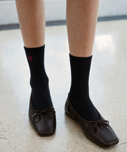 Heart Lettering Ribbed Socks J1SC000D