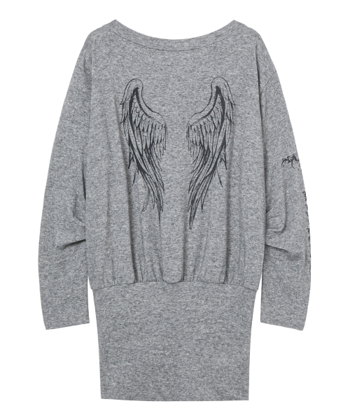 ANGEL OFF-SHOULDER DRESS IN MELANGE GREY