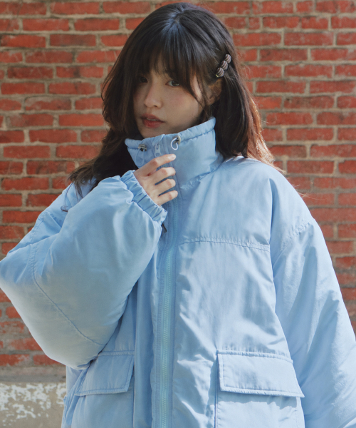 DOUBLE POCKET PUFFER PADDING SOFT BLUE
