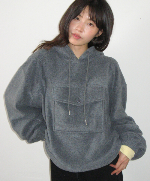 POCKET POINT FLEECE ANORAK CHARCOAL