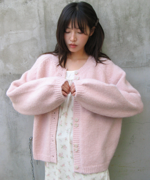 DOUBLE BUTTON CARDIGAN SOFT PINK