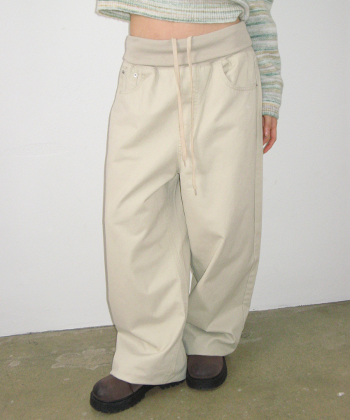 PIGMENT FOLDING PANTS BEIGE
