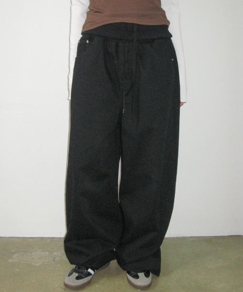 PIGMENT FOLDING PANTS BLACK