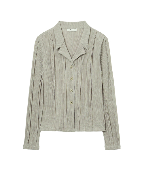 CUT OUT PLEATS SHIRT IN KHAKI