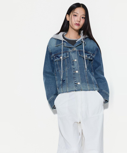 Hooded Layered Denim Jacket_MIWJEGT16J