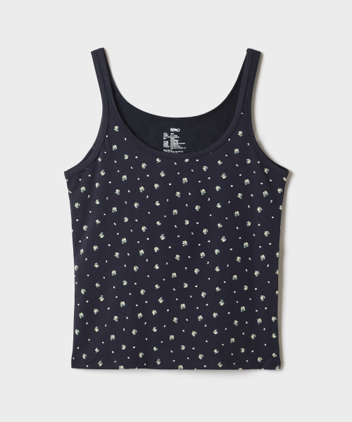 [COMFORT] Cotton Stretch Floral Sleeveless Top_SPLOG49A31