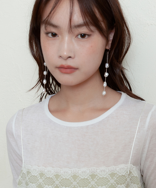 real pearl drop earring (2color)
