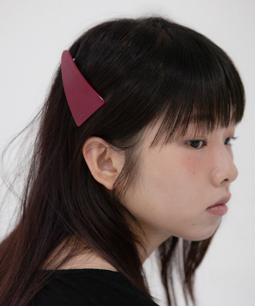 triangle hair pin - red wine