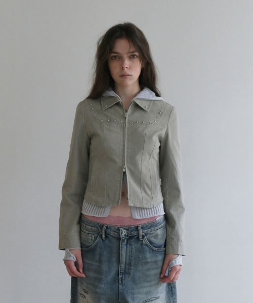 WASHED COTTON JACKET [GRAY]