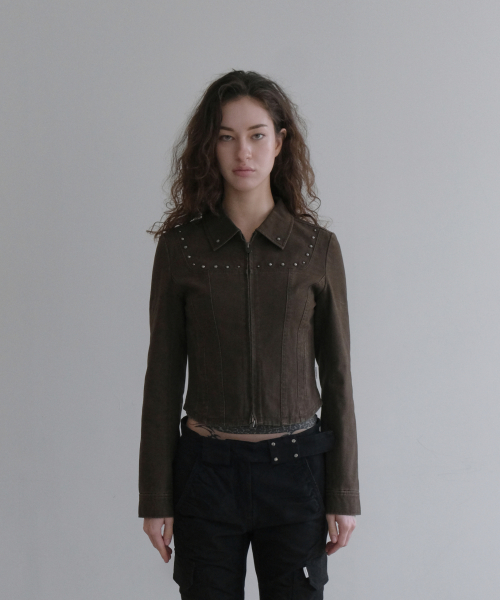 WASHED COTTON JACKET [BROWN]