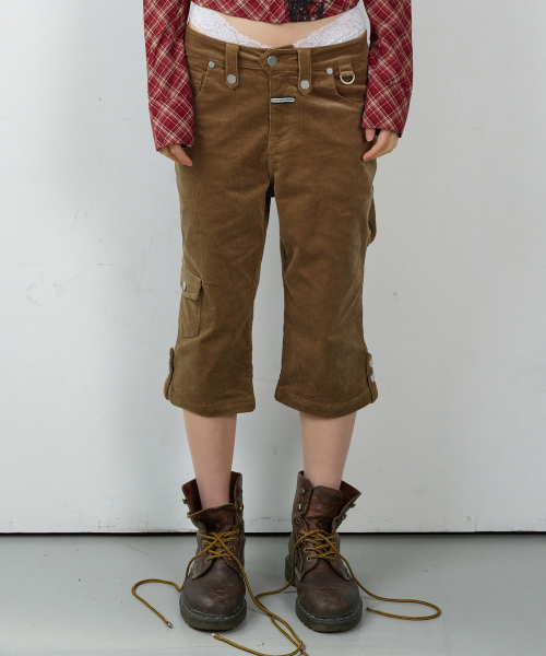 UTILITY CORDUROY CAPRI PANTS(W) BROWN