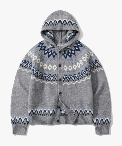 Nordic Wool Hooded Knit In Melange