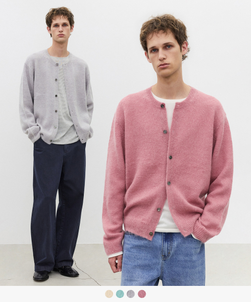 Premium Mohair Crop Round Cardigan - 4 COLOR