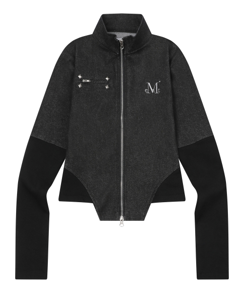 ZEVEN SET-UP DENIM PANEL ZIP-UP