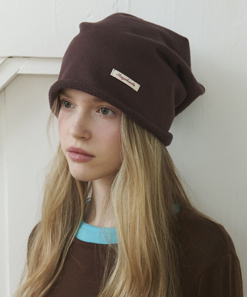 Cotton Casual Loopback Beanie Hats_Dark Brown